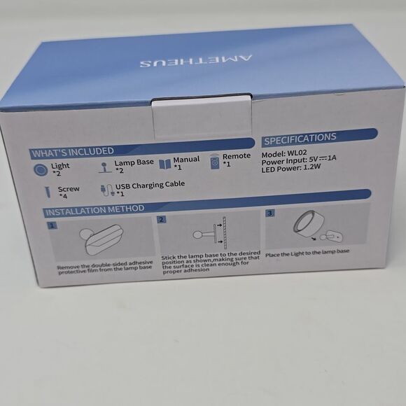 LED Wall Mounted Lights,Rechargeable Wall Sconces Lamp For Bedroom,3 Color Temps - Picture 2 of 2